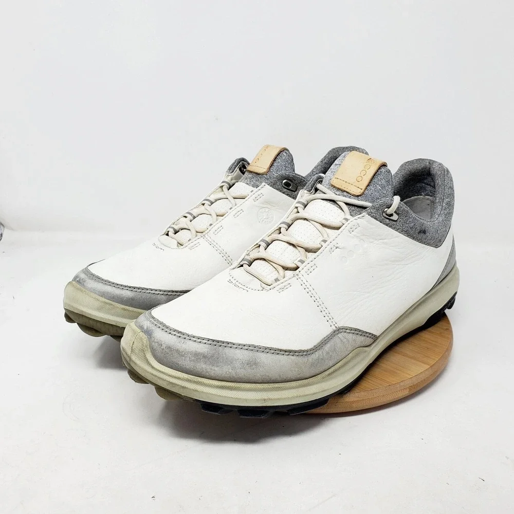 ECCO‎ Biom Hybrid 3 Golf Shoes Mens 45 Shoes Grey Yak Leather Waterproof Sneaker